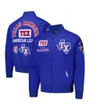 Pro Standard Men's Royal Texas Rangers Area Code Twill Full-zip Jacket In Blue