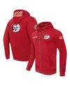 Pro Standard Men's Scarlet San Francisco 49ers Split Logo Double Knit Full-zip Hoodie In Red