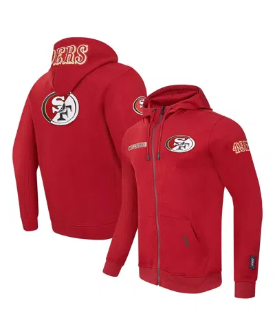 Pro Standard Men's Scarlet San Francisco 49ers Split Logo Double Knit Full-zip Hoodie