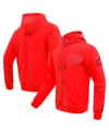 Pro Standard Men's Scarlet San Francisco 49ers Triple Tonal Full-zip Hoodie In Scarlet
