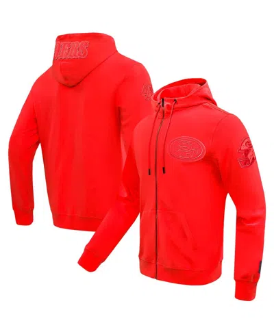 Pro Standard Men's Scarlet San Francisco 49ers Triple Tonal Full-zip Hoodie