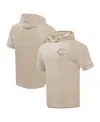 Pro Standard Men's Tan Chicago Bears Neutrals Capsule Short Sleeve Pullover Hoodie In Neutral