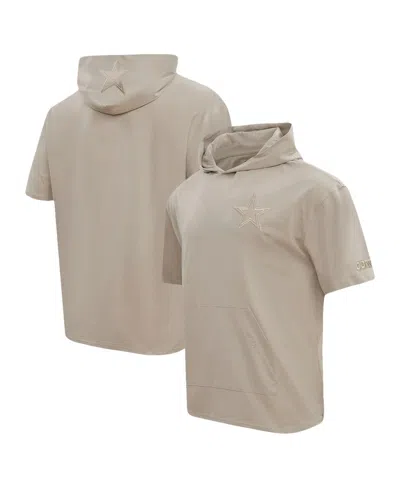 Pro Standard Men's Tan Dallas Cowboys Neutrals Capsule Short Sleeve Pullover Hoodie In Brown