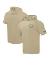 Pro Standard Men's Tan Green Bay Packers Neutrals Capsule Short Sleeve Pullover Hoodie In Neutral