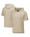 Pro Standard Men's Tan Los Angeles Chargers Neutrals Capsule Short Sleeve Pullover Hoodie In Tan