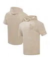Pro Standard Men's Tan Minnesota Vikings Neutrals Capsule Short Sleeve Pullover Hoodie In Neutral