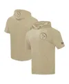 Pro Standard Men's Tan Pittsburgh Steelers Neutrals Capsule Short Sleeve Pullover Hoodie In Brown