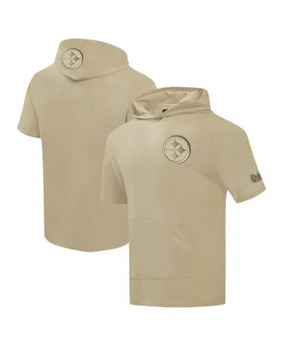Pro Standard Men's Tan Pittsburgh Steelers Neutrals Capsule Short Sleeve Pullover Hoodie In Brown