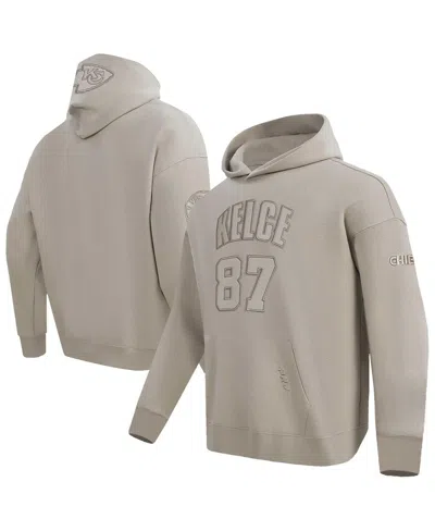 Pro Standard Men's Travis Kelce Tan Kansas City Chiefs Player Name Number Pullover Hoodie