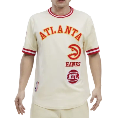 Pro Standard Mens Atlanta Hawks  Hawks Retro Classic Dk Tee In Eggshell/red