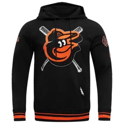 Pro Standard Mens Baltimore Orioles Mash Up Rib Fleece Po Hoodie In Orange/black