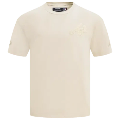 Pro Standard Mens Braves Neutral Cj Drop Shoulder Tee In Eggshell
