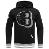 Pro Standard Mens Brooklyn Nets  Nets Mash Up Rib Flc Po Hoodie In Black