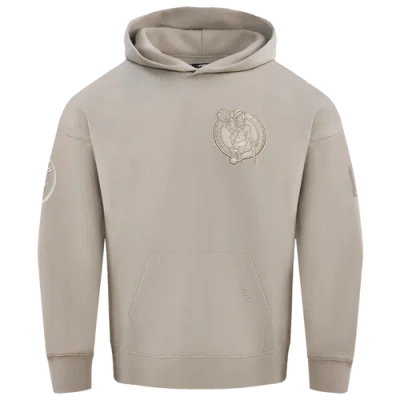 Pro Standard Mens Celtics Neutral Drop Shoulder Flc Po Hoodie In Taupe