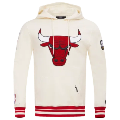 Pro Standard Mens Bulls Retro Classic Flc Po Hoodie In White