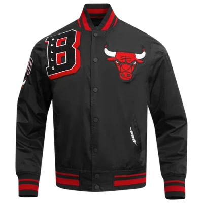Pro Standard Mens Chicago Bulls Chicago Bulls Mash Up Rib Satin Jacket In Pattern