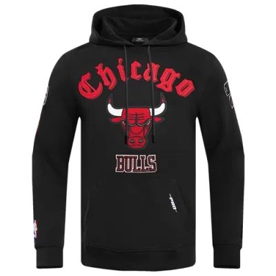 Pro Standard Mens Chicago Bulls  Bulls Old English Flc Po Hoodie In Black