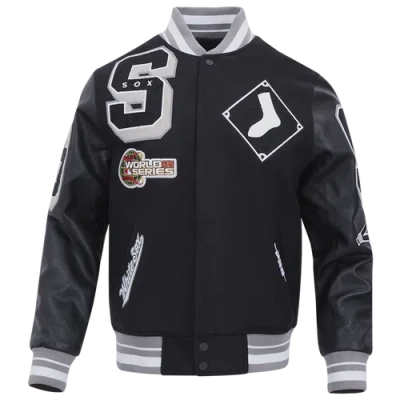 Pro Standard Mens Chicago White Sox Chicago White Sox Mash Up Wool Varsity Jacket In Black/gray
