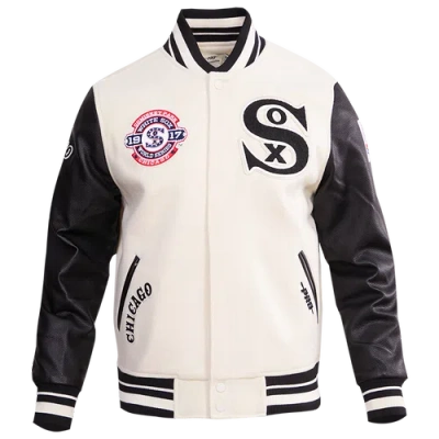 Pro Standard Mens Chicago White Sox Retro Clsc Wool Varsity Jacket In Eggshell/black