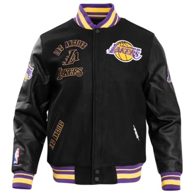 Pro Standard Mens Los Angeles Lakers Los Angeles Lakers Retro Classic Varsity Jacket In Black/purple/yellow