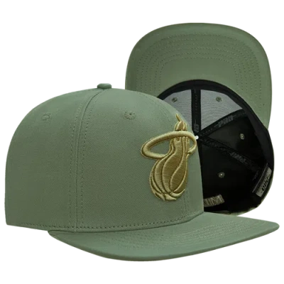 Pro Standard Mens Miami Heat  Heat Wool Logo Snapback Hat In Khaki/khaki