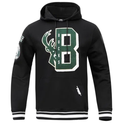 Pro Standard Mens Milwaukee Bucks  Bucks Mash Up Rib Flc Po Hoodie In Black