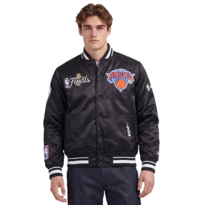 Pro Standard Mens New York Knicks Nba Finals 2026 Pro Satin Yd Rib Jacket In Black