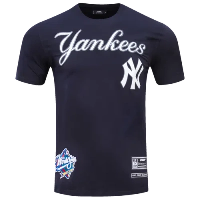 Pro Standard Mens New York Yankees New York Yankees Logo Classic Mesh Taping Shirt In Midnight Navy