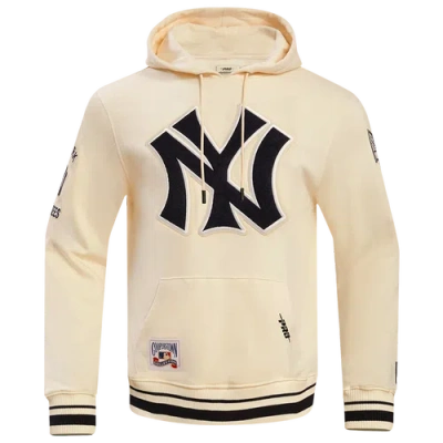 Pro Standard Mens New York Yankees Retro Classic Fleece Po Hoodie In Eggshell/midnight Navy