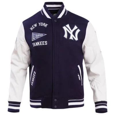 Pro Standard Mens New York Yankees Retro Clssc Wool Varsity Jacket In Midnight Navy/white