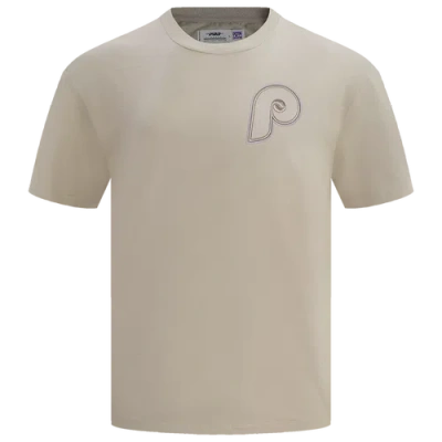 Pro Standard Mens Phillies Neutral Cj Drop Shoulder Tee In Taupe