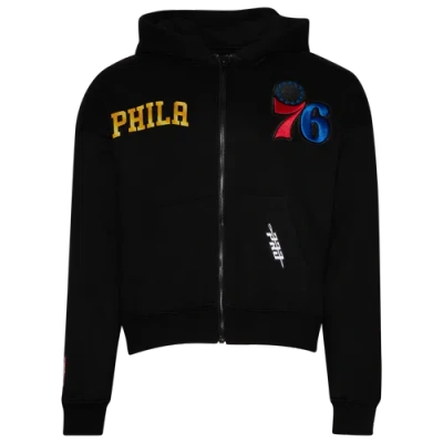 Pro Standard Mens  76ers Gold Hoops Pro Full-zip Hoodie In Black