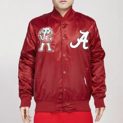 Pro Standard Mens  Alabama Classic Satin Jacket In Cardinal/white