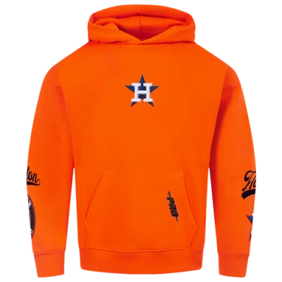Pro Standard Mens  Astros Living Large Drop Shoulder Po Hoodie In Orange