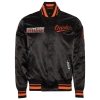 Pro Standard Mens  Baltimore Orioles Turn It Up M Rib Satin Jacket In Black/orange