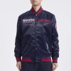 Pro Standard Mens  Clev. Guardians Turn It Up M Rib Satin Jacket In Red/navy