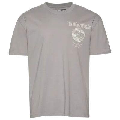 Pro Standard Mens  Braves Blueprint Pro Drop Shoulder Fc T-shirt In Gray