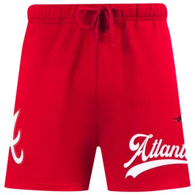 Pro Standard Mens  Braves Living Large Fleece Shorts In Red