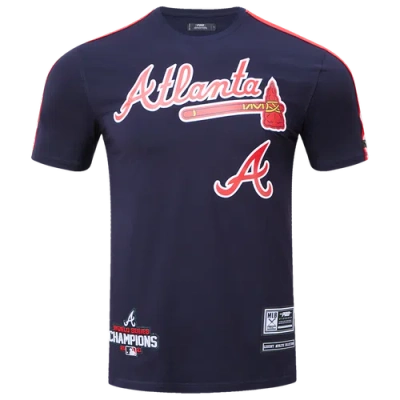 Pro Standard Mens  Braves Logo Classic Mesh Pro Team Taping Shirt