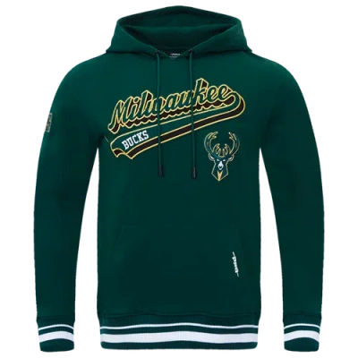 Pro Standard Mens  Bucks Script Tail Rib Flc Po Hoodie In Green
