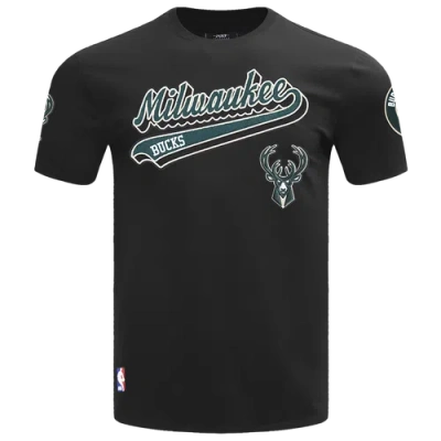 Pro Standard Mens  Bucks Script Tail Sj Tee In Black