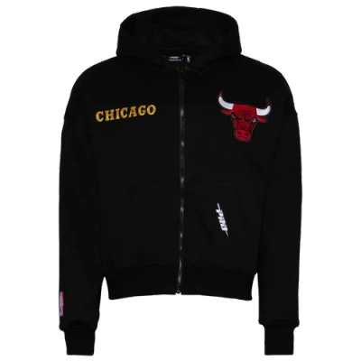Pro Standard Mens  Bulls Gold Hoops Pro Full-zip Hoodie In Black