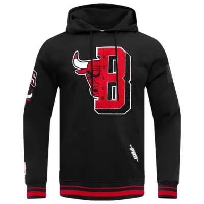 Pro Standard Mens  Bulls Mash Up Rib Flc Po Hoodie In Black/red/black