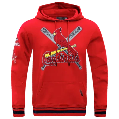 Pro Standard Mens  Cardinals Mash Up M Rib Flc Po Hoodie In Red/red/midnight Navy