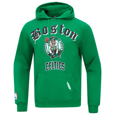 Pro Standard Mens  Celtics Old English Flc Po Hoodie In Green