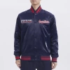 Pro Standard Mens  Clev. Guardians Turn It Up M Rib Satin Jacket In Navy/red