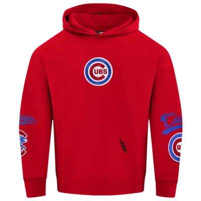 Pro Standard Mens  Cubs Living Large Drop Shoulder Po Hoodie In Red