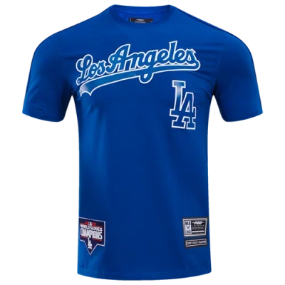 Pro Standard Mens  Dodgers Logo Classic Mesh Pro Team Taping Shirt