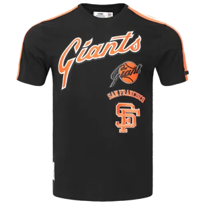 Pro Standard Mens  Giants Retro Classic Sj Striped Tee In Black