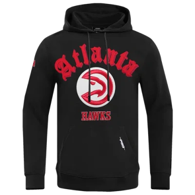 Pro Standard Mens  Hawks Old English Flc Po Hoodie In Black